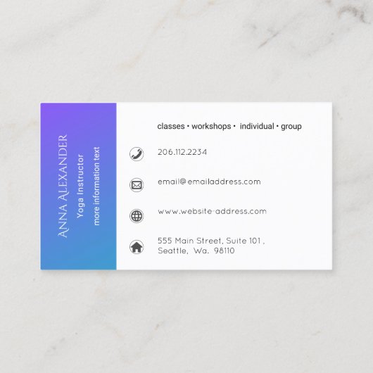 Blue Lotus Mandala Visitekaartje (Achterkant)