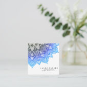 Blue Lotus Mandala Yoga Instructor Holistic Vierkante Visitekaartje (Staand voorkant)