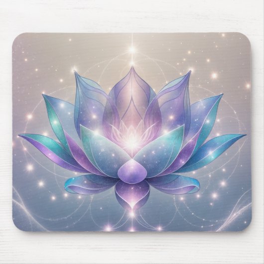 Blue Lotus Meditation Space Shine Muismat (Voorkant)