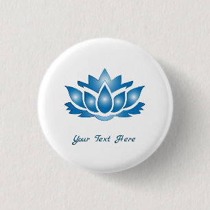 Blue Lotus Mind Body Spirit - Gepersonaliseerd Ronde Button 3,2 Cm