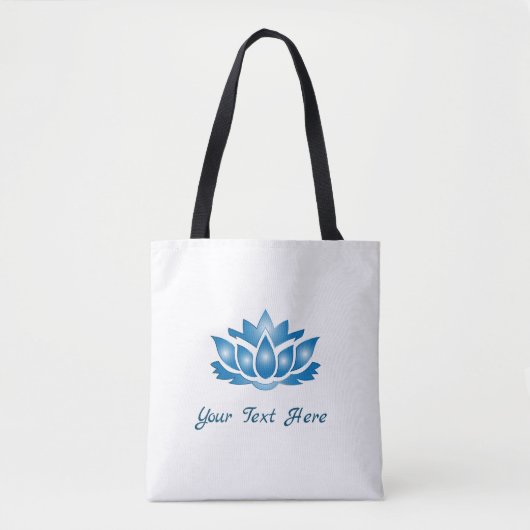 Blue Lotus Mind Body Spirit Persoonlijke Canvas ta Tote Bag (Voorkant)