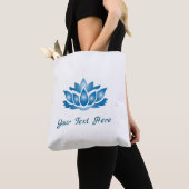 Blue Lotus Mind Body Spirit Persoonlijke Canvas ta Tote Bag (Dichtbij)