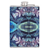 Blue Lotus Mirror Mandala Art - Flask Heupfles (Achterkant)