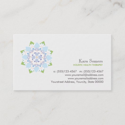 Blue Lotus Natural Health Healer Visitekaartje (Voorkant)