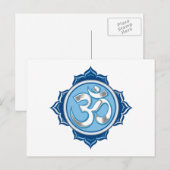 Blue Lotus Om Briefkaart (Voorkant / Achterkant)