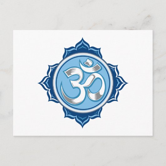 Blue Lotus Om Briefkaart (Voorkant)