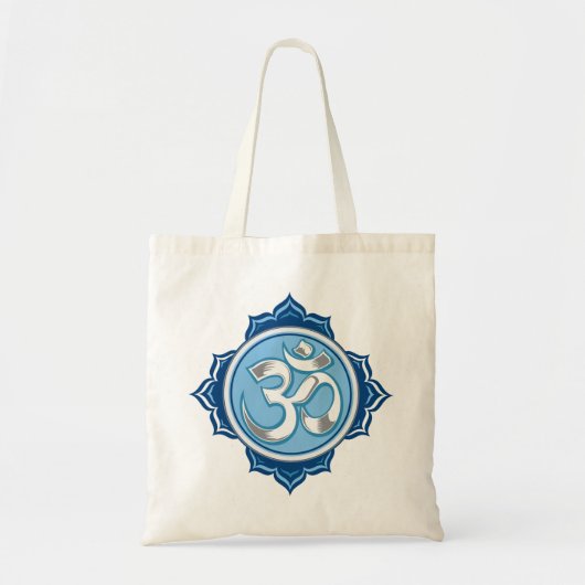 Blue Lotus Om Tote Bag (Voorkant)