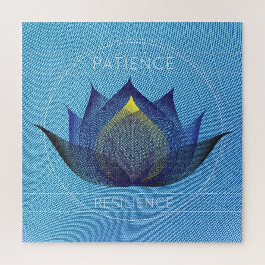 Blue Lotus Patience and Resilience Floral Symbol Legpuzzel (Verticaal)
