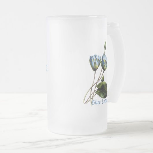 Blue Lotus Personalized Mug Matglas Bierpul (Voorkant rechts)