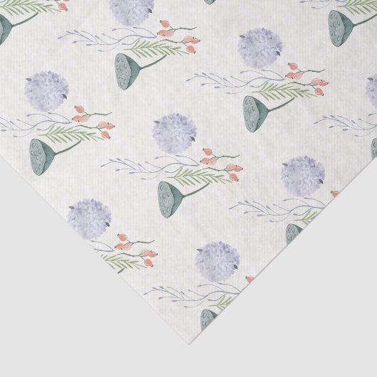 Blue Lotus Pod Floral-weefselpapier Tissuepapier (Detail)