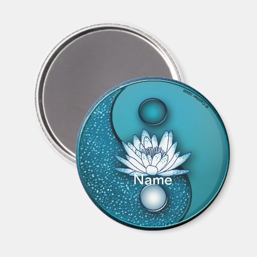 Blue Lotus Yin Yang Magneet (Voorkant / Achterkant)