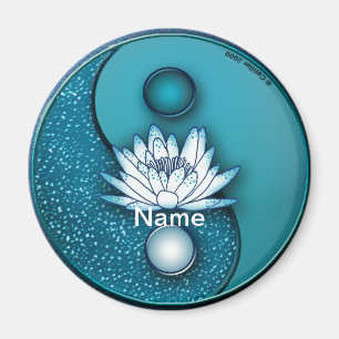 Blue Lotus Yin Yang Magneet