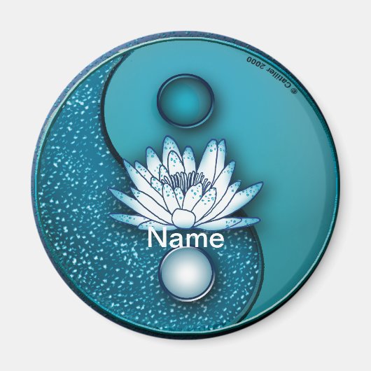 Blue Lotus Yin Yang Magneet (Voorkant)