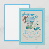 Blue Louisiana Love Note Kaarten (Voorkant / Achterkant)