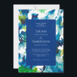 Blue Love Abstract Waterverf Wedding Invitation Kaart<br><div class="desc">Ik creëerde dit collectie geïnspireerd door mooie waterverf abstract dat ik verfde met losse groene en blauwe penseelstreken. Vette kleuren zijn perfect voor een lente- of zomerbruiloft in de natuur</div>