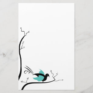 Blue Love Bird briefpapier