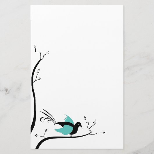 Blue Love Bird briefpapier (Voorkant)