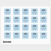 Blue Love Bird Swirls Save the Date Stickers (Vel)