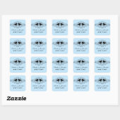 Blue Love Bird Swirls Wedding Stickers (Vel)