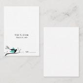 Blue Love Bird Wedding Plaatskaarten Plaatskaartje (Voorkant / Achterkant)