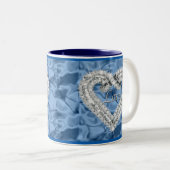 Blue Love Diamond Heart Mok (Voorkant rechts)