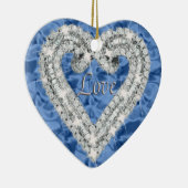 Blue Love Diamond Heart Ornament (Rechts)