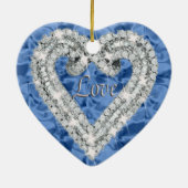 Blue Love Diamond Heart Ornament (Achterkant)