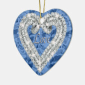 Blue Love Diamond Heart Ornament (Links)