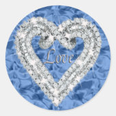 Blue Love Diamond Heart Stickers (Voorkant)