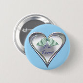 Blue Love Eternal Button (Voorkant /achterkant)