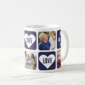 Blue Love Heart Foto Best Grandpa Ever Mok (Voorkant rechts)