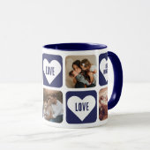 Blue Love Heart Foto Best Mam Ever Mok (Voorkant rechts)