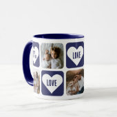 Blue Love Heart Foto Best Mam Ever Mok (Voorkant links)