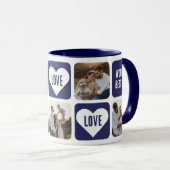 Blue Love Heart Foto World's Best Pap Mok (Voorkant rechts)