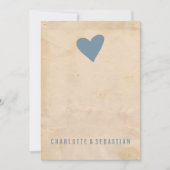 Blue Love Heart Modern Simple Contemmodern Weddens Kaart (Voorkant)
