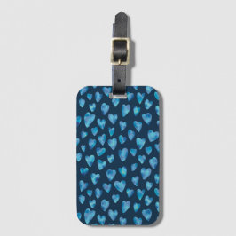 Blue Love Heart patroon Bagagelabel