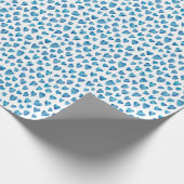 Blue Love Heart patroon Cadeaupapier (Hoek)