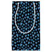 Blue Love Heart patroon Klein Cadeauzakje (Voorkant)