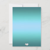 Blue Love Heart Sweet 16 Verjaardag Uitnodigen Kaart (Achterkant)