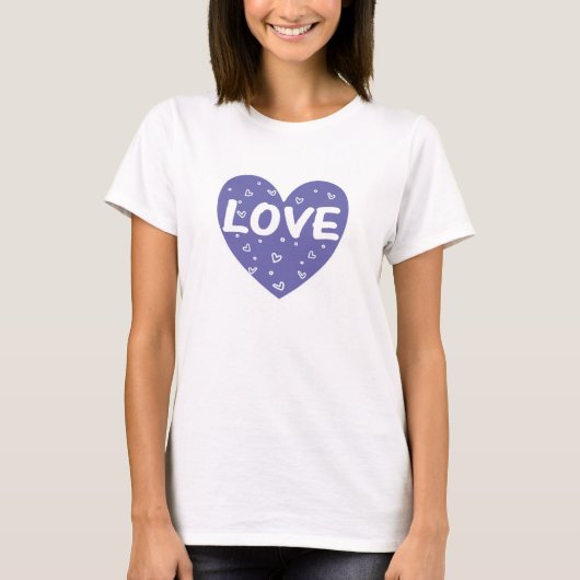 Blue Love Heart T-shirt (Voorkant)