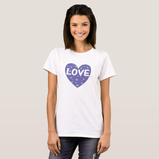 Blue Love Heart T-shirt (Voorkant volledig)