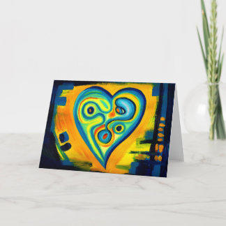 Blue Love Heart Wenskaart Kaart