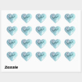 Blue Love Heart Xoxo Waterverf Hart Sticker (Vel)