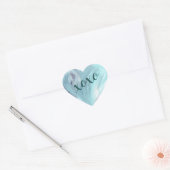 Blue Love Heart Xoxo Waterverf Hart Sticker (Envelop)