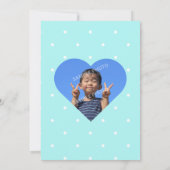 Blue Love Hearts 3e verjaardag foto Kaart (Achterkant)