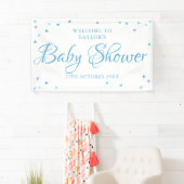 Blue Love Hearts Baby shower / Sprinkle Welcome Spandoek (Insitu)
