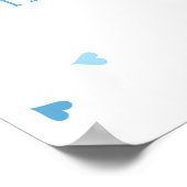 Blue Love Hearts Baby shower Welcome Sign Poster (Hoek)