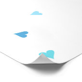 Blue Love Hearts Baby Sprinkle Welcome Sign Poster (Hoek)