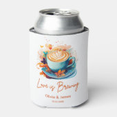 Blue Love is Brewing Bruiloft Coffee Bruidsborrel Blikjeskoeler (Blikje Voorkant)