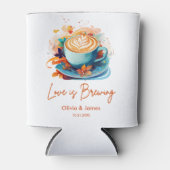 Blue Love is Brewing Bruiloft Coffee Bruidsborrel Blikjeskoeler (Voorkant)